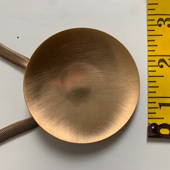 Vintage Gold-Tone Statement Necklace – 17” Snake Chain with Large Round Pendant - Picture 11 of 13